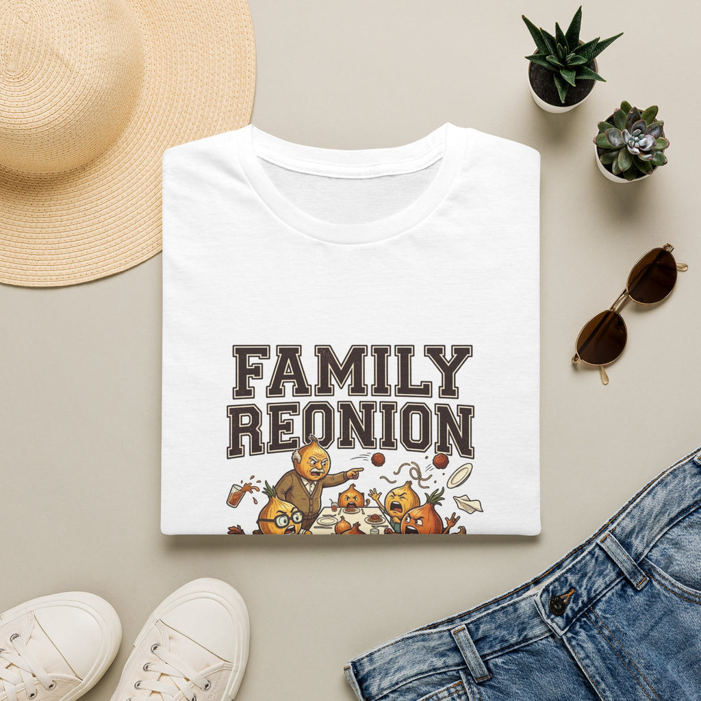 Family Reunion T‑Shirt — Funny Cartoon Feast Design for Family Gatherings