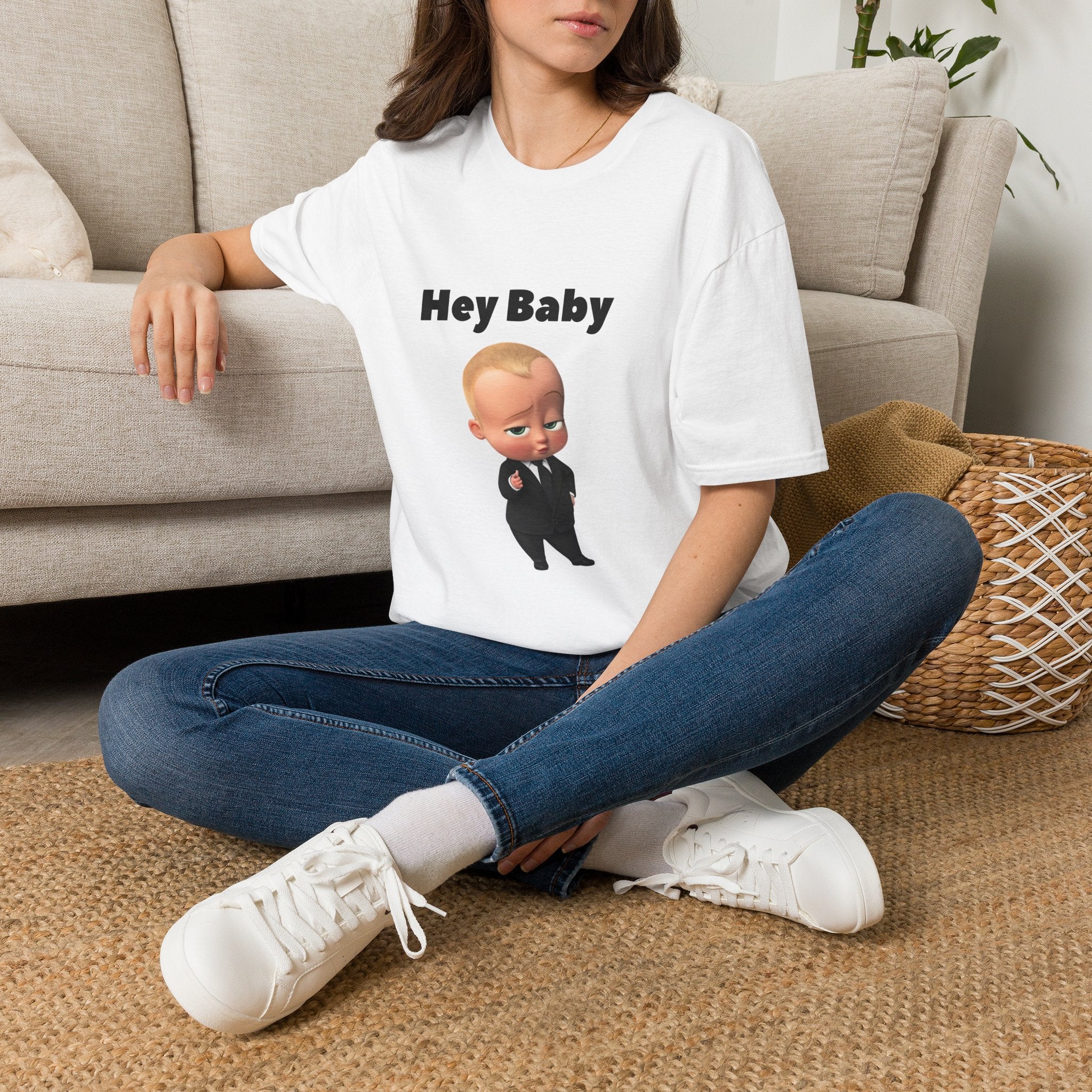 Graphic Tee - "Hey Baby" Boss Baby Cartoon T-Shirt